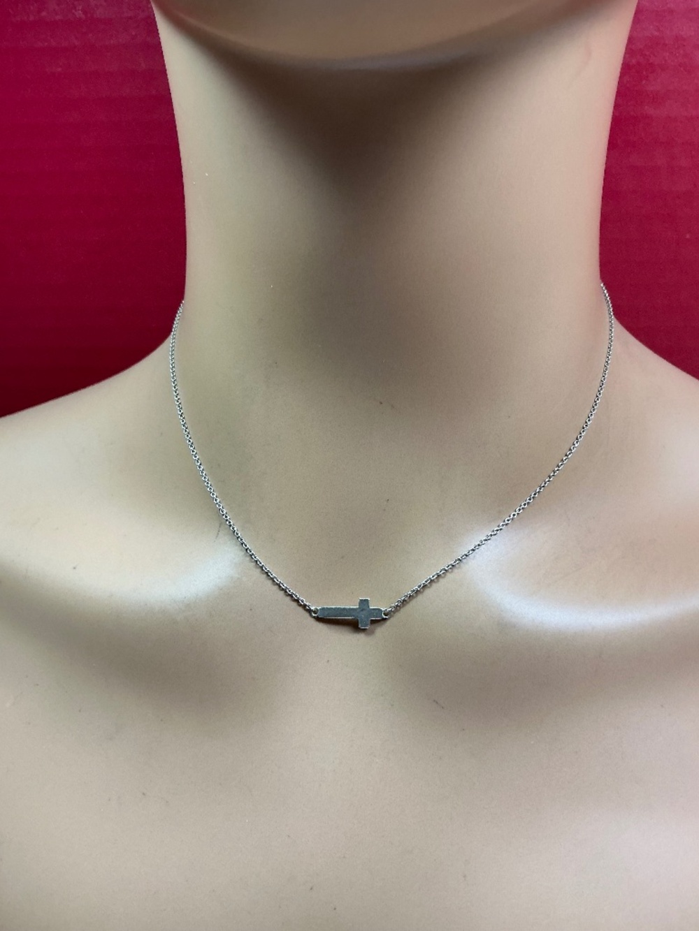 Silpada Sterling Silver Simplex Horizontal Cross Necklace. 16 inches long